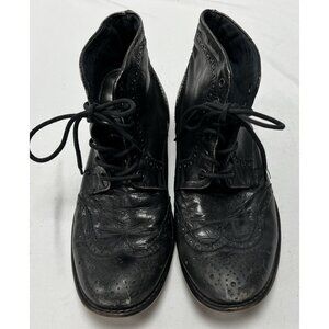 Vintage/Distressed/Grunge Red Tape Leather Lace Up Brogue Boots Wing Tip 10.5